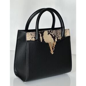 Versace Virtus Calf Leather Small Black Top Handle Bag 1005960 IT NWT $1825